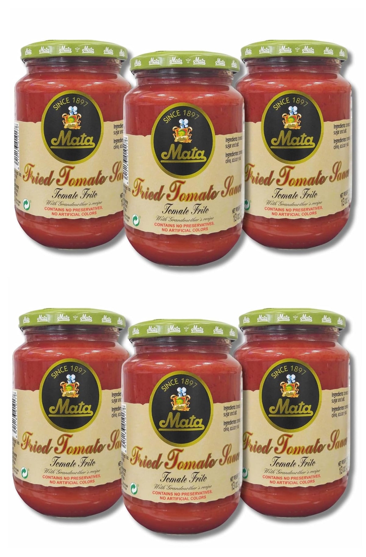 Mata Fried Tomato Sauce with Olive Oil – 13 oz, Pack of 6