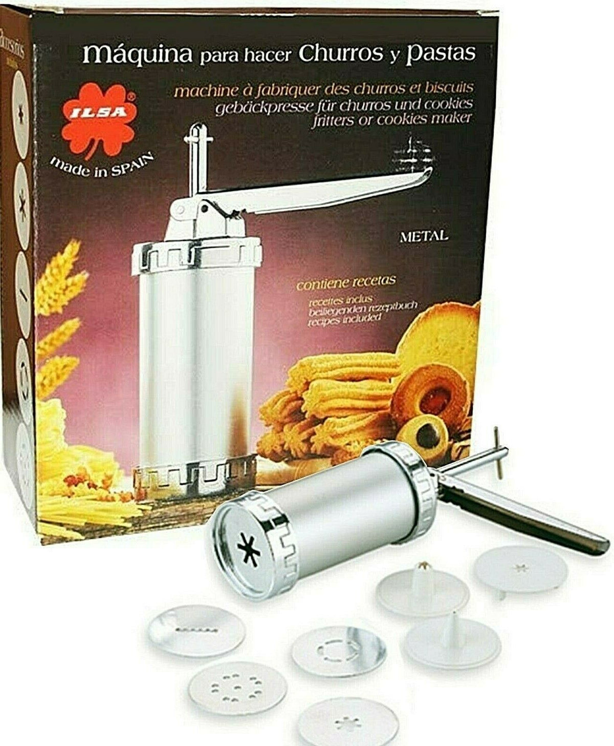 Ilsa Churro Maker with Assorted Nozzles – Metal
