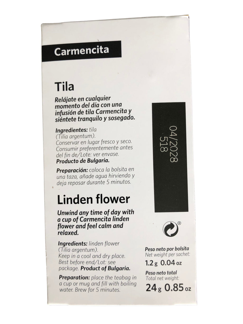 Carmencita Linden Flower Tea (Tila / Tilo) by Carmencita 20 Tea Bags