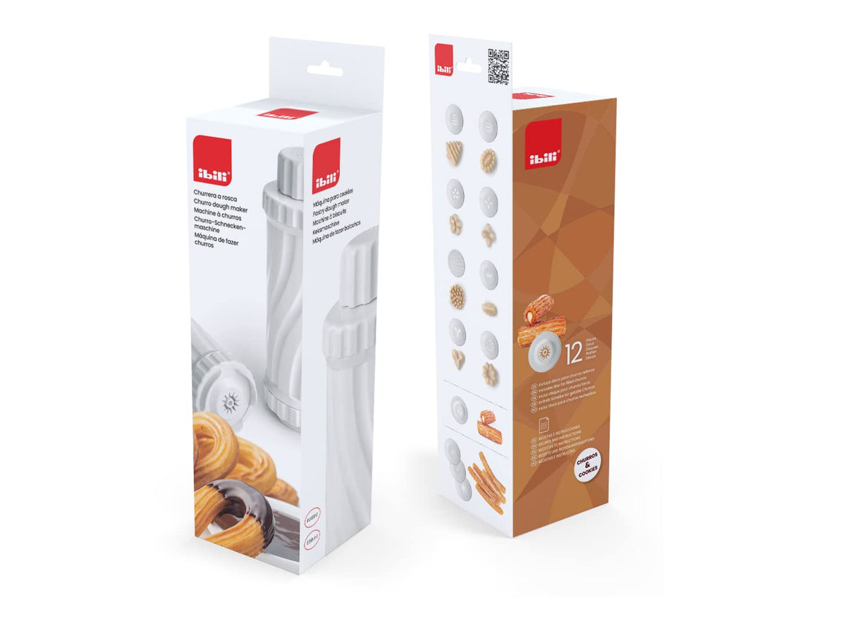 Ibili Screw-In Churrera Cookie Machine – 12 Discs