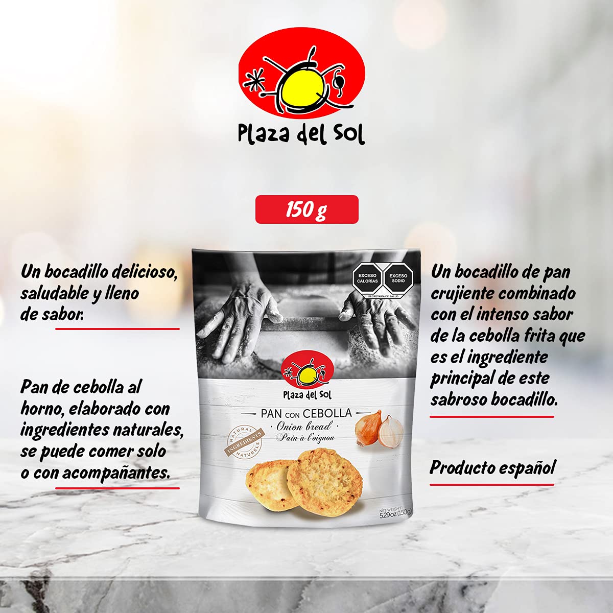 Plaza del Sol Toast Bread with Onions – 150 g