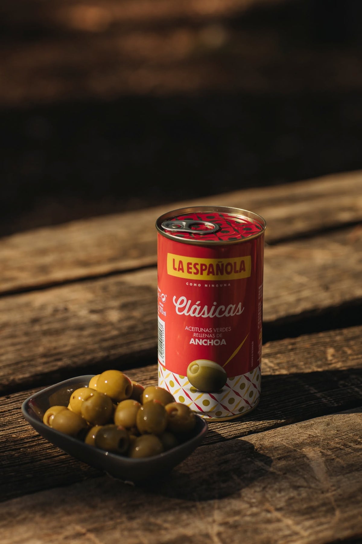 La Española Clásicas Green Olives Stuffed with Anchovies – 350 g, Pack of 6