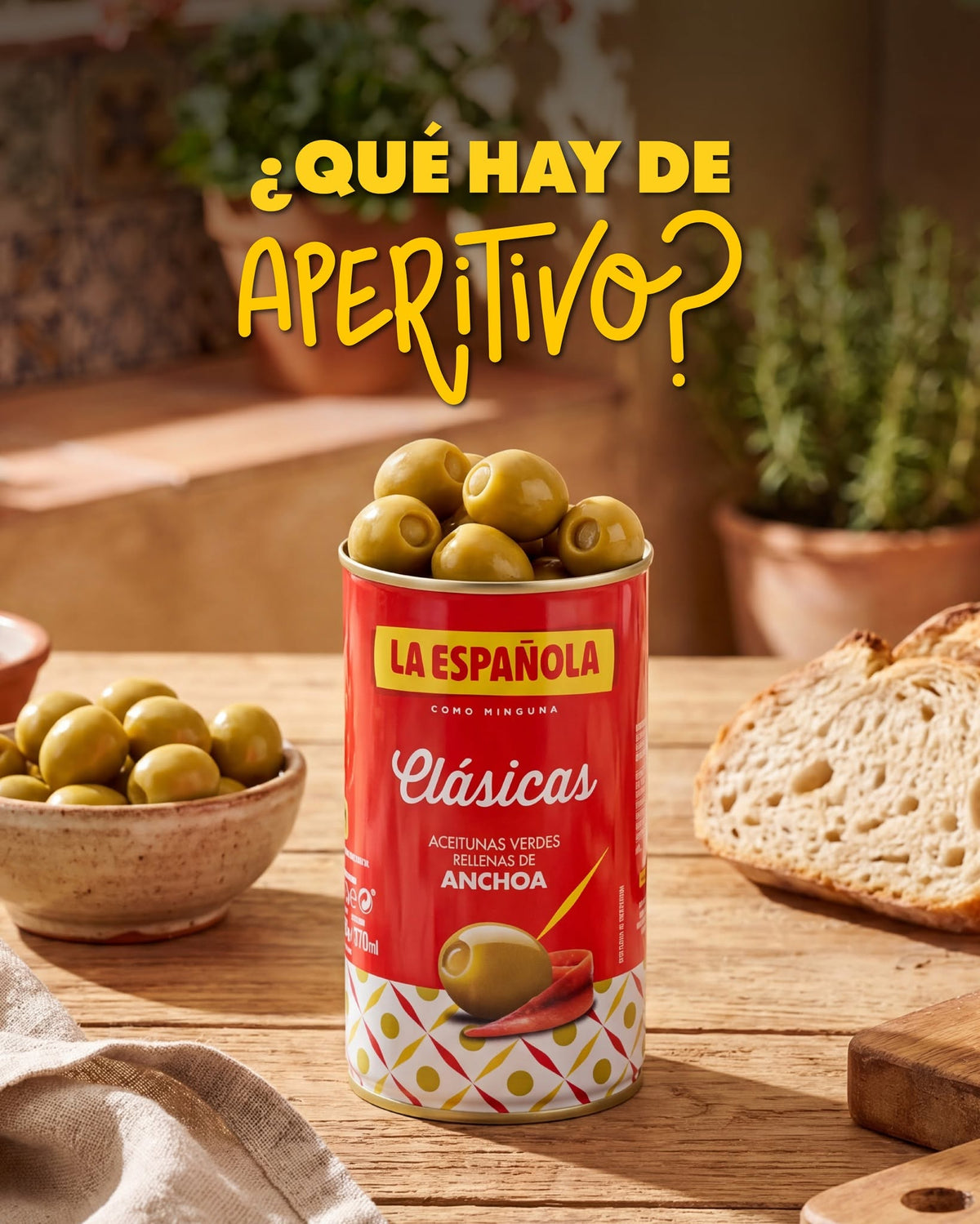 La Española Clásicas Green Olives Stuffed with Anchovies – 350 g, Pack of 6